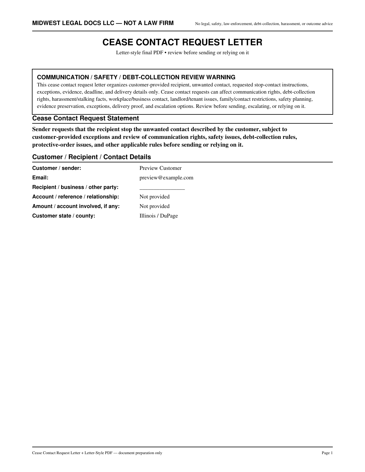 Page 1 preview of the actual School Records Request Letter form